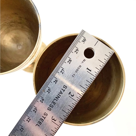 Vintage Engraved Brass Wine Glasses - Picture 3 of 4